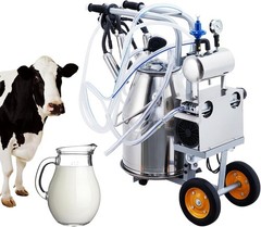 6.6Gal/25L Milking Machine Electric,Portable Milker with Food-Grade Cups&Bucket