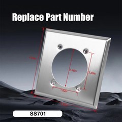 Single Hole 2 Gang Receptacle Wall Plate Ø2.48″ for 14-50R Hubbell HBL9450A