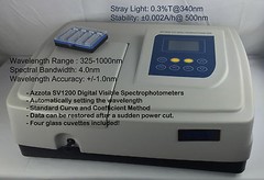Azzota ® SV-1200, Digital 4nm Visible Spectrophotometer