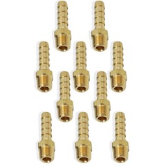 10 x 1/4(6mm) In Hose Barb to 1/8 Inch Male Thread Fitting, Brass Connector