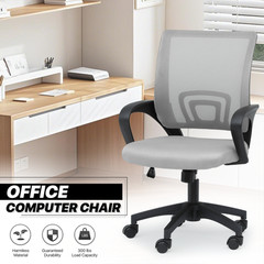 1Pc Adjustable Height Computer Home Office Ergonomic Desk Mesh Chair Light Grey