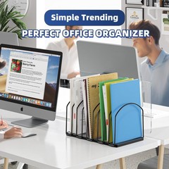Simple Trending 9 Section Metal File Sorter Organizer for Desk Home Office, Blac