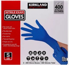 Kirkland Signature Nitrile Exam Gloves 400 Count Small Medium Large Blue Gloves