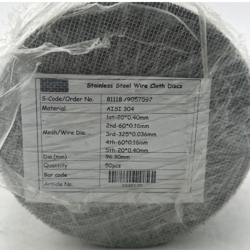 Stainless Steel Wire Cloth Discs AISI 304 96.3mm 50pcs Multi Mesh Screen