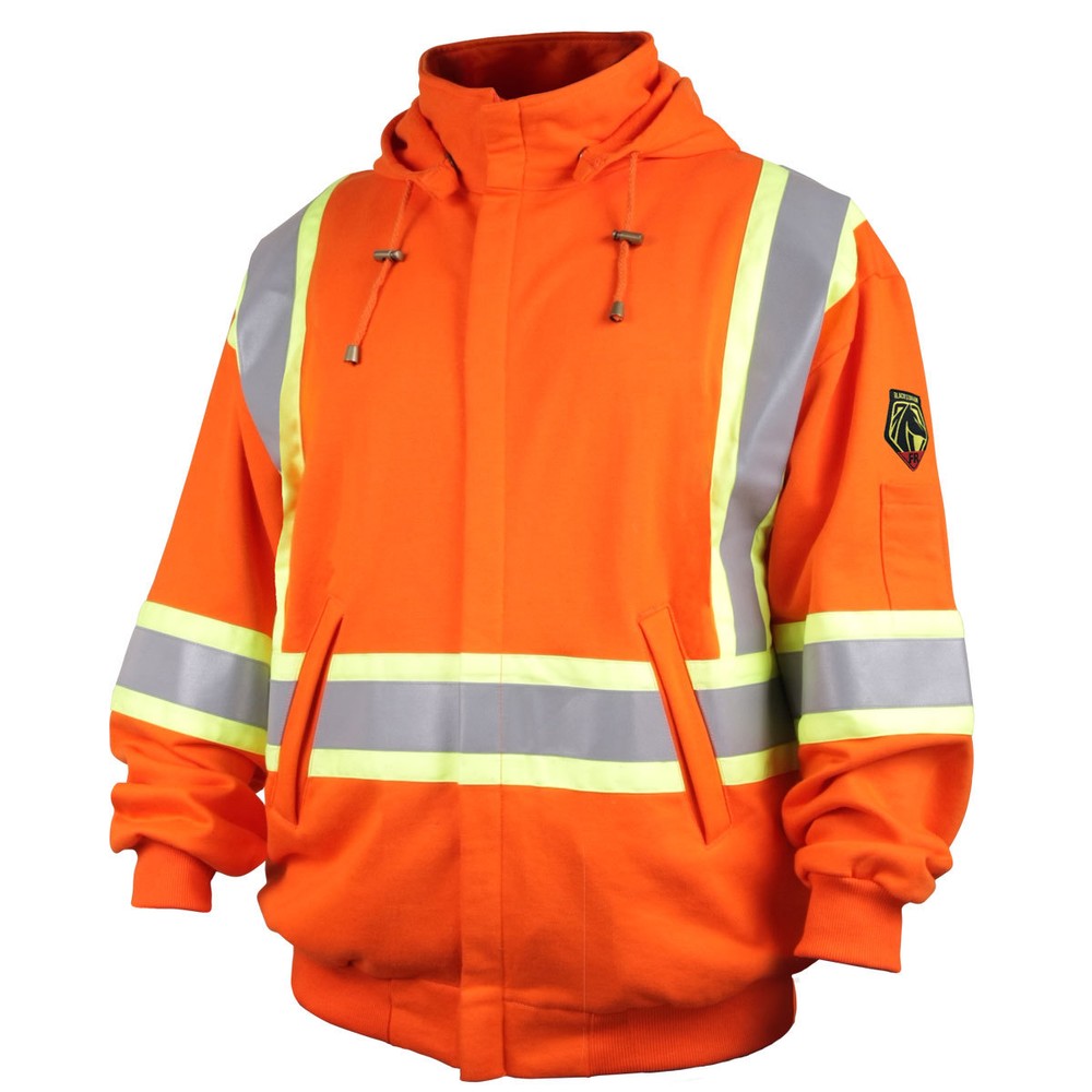 Revco Black Stallion FR Hooded Sweatshirt Orange Reflective Safety Stripes
