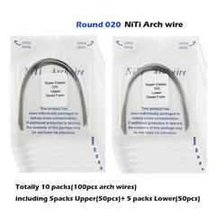 100PCS Dental Orthodontic Round Arch Wire NITI Stainless Steel Ovoid Nature Form