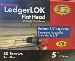 FastenMaster LedgerLok Flat Head Wood Screw – Box of 50 – 5″