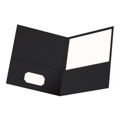 Oxford Twin-Pocket Folders, Textured Paper, 25 Count (Pack of 1), Black