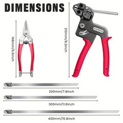 150 PCS Metal Zip Ties & Stainless Steel Cable Tie Gun Heavy Duty Tool Set⭕️