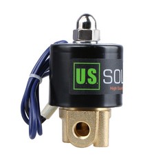 U. S. Solid 1/8″ 12V DC Brass Electric Solenoid Valve Normally Closed NBR