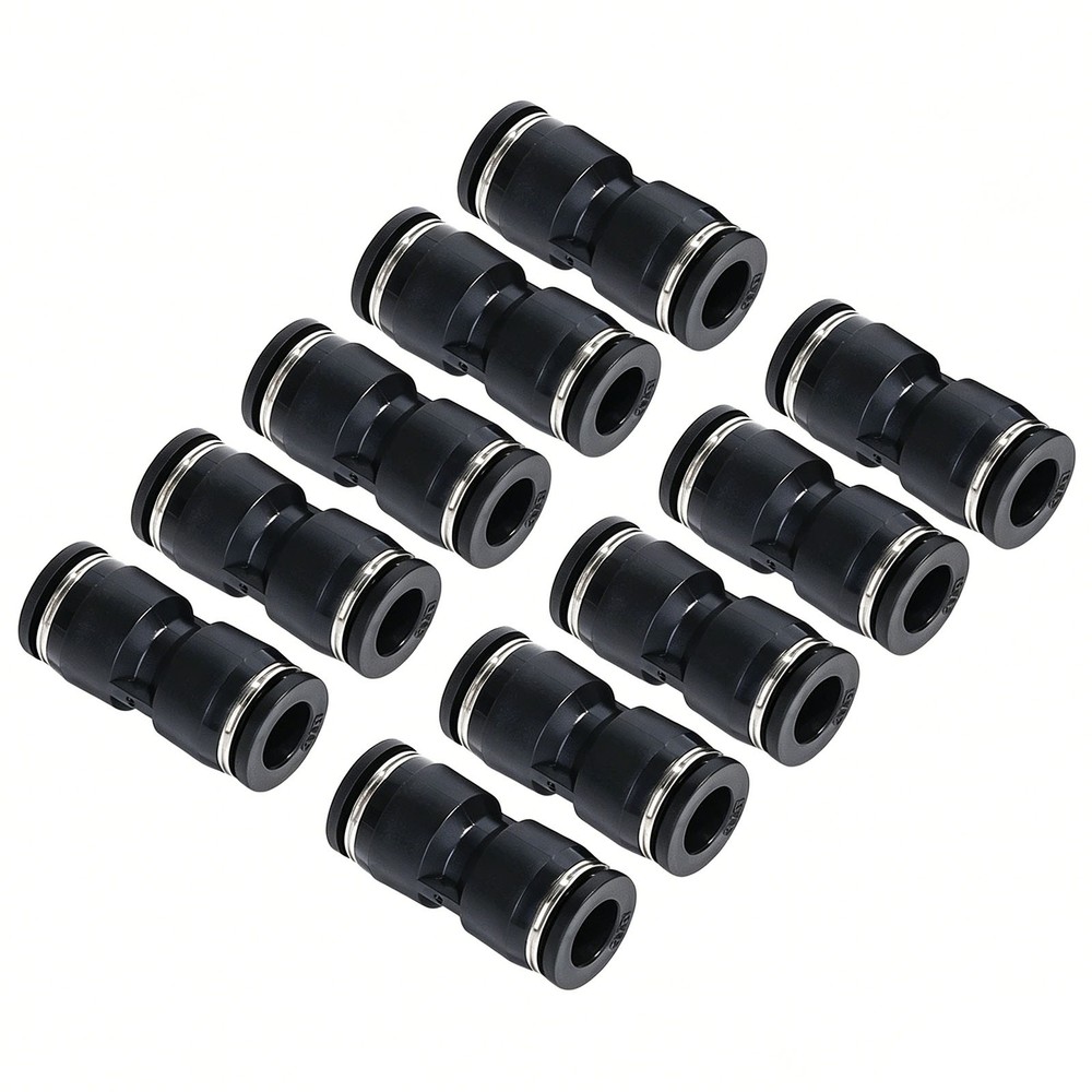 Push To Connect Air Fittings Tube 1/4″ Od Straight Air Line Union Push 10Pcs