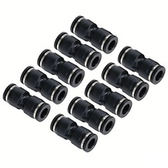 Push To Connect Air Fittings Tube 1/4″ Od Straight Air Line Union Push 10Pcs