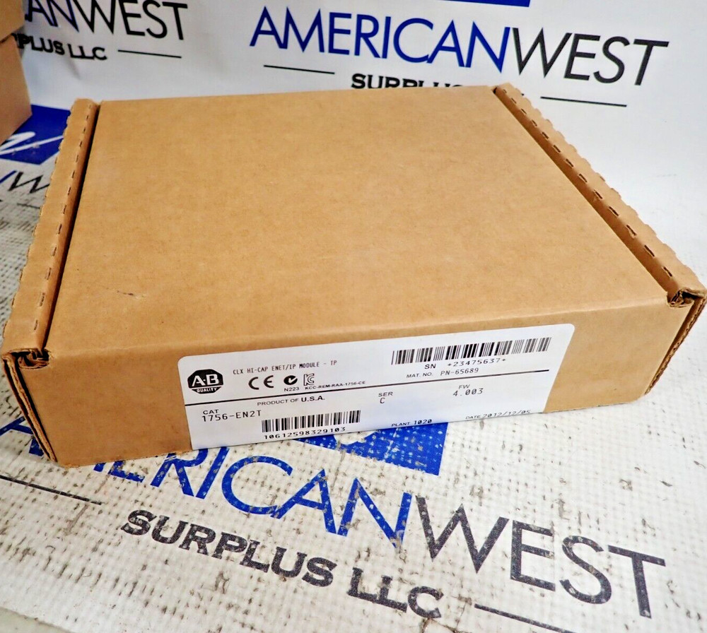 New Allen Bradley 1756-EN2T Controllogic Etherne IP Module Ser C FW 4.003 Sealed