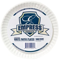 RJ Schinner Co Empress White Paper Plate, 9-Inch (12/CS)