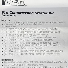 Ideal 33-639 Pro Compression Starter Kit Coax Cable Connector Cut Strip Tools