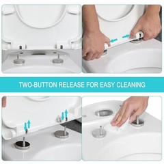 SADALAK D/U Shape Toilet Seat,Soft Close and Quick-Release for Easy Cleaning …