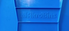 Lot Of 3 Akro-Mils 30270 Blue Hang/Stack Storage Bins Plastic; 18″X 16 1/2″X 11″