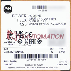 New Sealed 25B-B2P5N104 Allen-Bradley PowerFlex 525 AC Drive 0.4kW 0.5Hp US