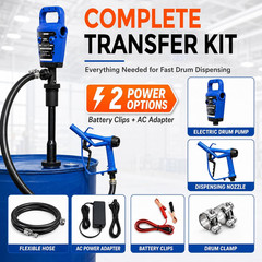 Electric Drum Barrel Pump, 55 Gallon Drum Pump, 110V AC/12V DC, 5 GPM | Telescop