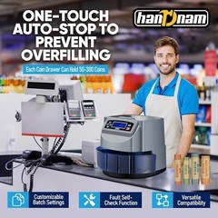 USD Coin Sorter Coin Counter Wrapper and Roller 270 Coins/min LCD Display