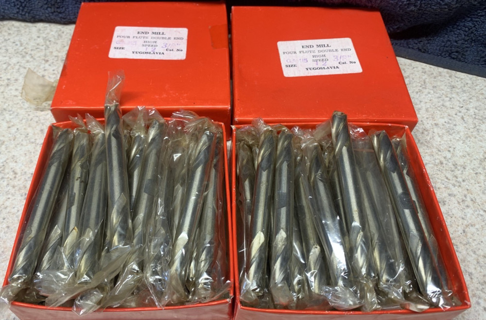 Lot of 50 HSS 3/8″ Double End 4 Flute End Mills Bridgeport Mill (NEW) Yugoslavia