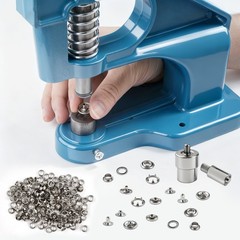 Heavy Duty Hand Press Grommet Machine Kit Eyelet Punch Tool for Banner Curtain