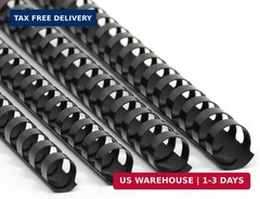 Rayson CR16202225BK Plastic Binding Combs 5/8 in. 13/16in, 7/8in, 1in, 19-Ring L