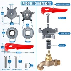 Outdoor Faucet Handle with Auxiliary Wrench for Extra as the picture shown