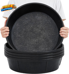 5 Pcs Rubber Feed Pan 12 Quart/ 3 Gallon Utility Horse Feed Bucket Rubber Bowl