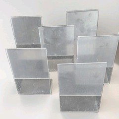 Dazzling Displays 6 Pack!! Acrylic 4″ x 6″ Slanted Sign Holders