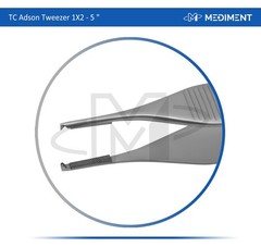 5 pcs TC Adson Tissue Rat Tooth 1×2 Forceps 5″ Plastic Surgery German Grade