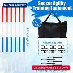6 Pcs Pole Bending Poles for Horses with Bag, 6FT Adjustable Poles Training Equi
