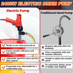 2480W Electric Fuel Transfer Pump, 110V 13000RPM, Includes 3M Steel Wire Hose +