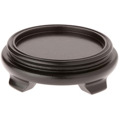 Plymor Black Round Wood Veneer Footed Display Base, 5.5″ W x 5.5″ D x 1.375″ H