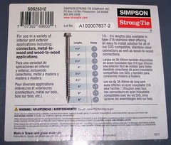 Simpson SDS25312 100 Ct. Strong-Drive SDS Heavy-Duty 3-1/2” Connector Screw
