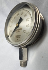 Pressure Gauge – Crosby Test Gauge, Boston USA – Lbs. per Sq Inch – 200 lb. max