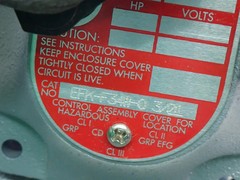 APPLETON ELECTRIC COMPANY EXPLOSIONPROOF SWITCH FRONT COVER EFK-F34W-Q