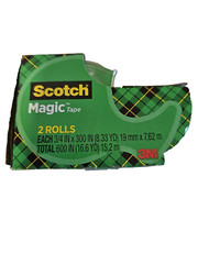 Scotch Magic Tape 2 rolls of 3/4 Inch X 300 Inches