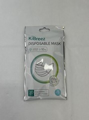 KiBreez Disposable Face Mask Lot of 100 PCS (10-10 packs) 3 Layers SEALED NIP