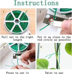 Twist Tie, 328 Feet (100M), White Cable Ties with Cutter, Garden Plant Ties Reus