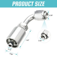 NEW 10 PCS 13943 4-4 PK STYLE HYDRAULIC HOSE FITTINGS 1/4″ FJIC 90 Degree