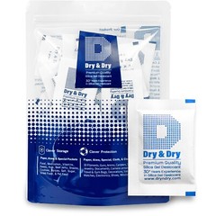 5 Gram [50 Pack] “Dry & Dry” Silica Gel Desiccant Packets – Rechargeable Cloth