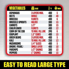 Air Fryer Magnetic Cheat Sheet – Large Print Easy to 11 x 8.5 inches, Red