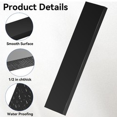 HDPE Plastic Block 1/2in Black Plastic Block 12x3In Perfect