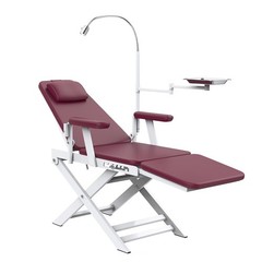 Dental Portable Folding Chair Foldable Mobile Chair with Tray & LED Light