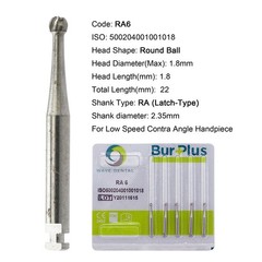 WAVE Dental Round Burs Latch Carbide Bur Slow Speed RA 1 2 3 4 5 6 7 8 2.35mm