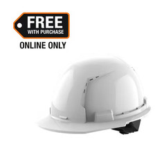 BOLT White Type 1 Class C Front Brim Vented Hard Hat with 4 Point Ratcheting Sus