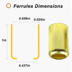 50PCS 7328 Hose Ferrules Brass Fitting, 0.656in ID x 1in Long 7328, Yellow