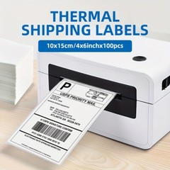 500-4000 Fanfold 4 x 6 Direct Thermal Labels White Perforated Shipping Labels