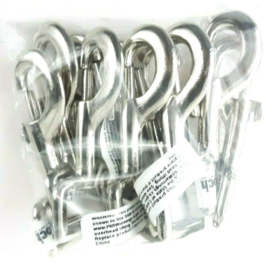 Ten Piece Pack Bolt Snap Rigid Rectangle Eye 3/4in Light Duty Nickel Plated 10ea